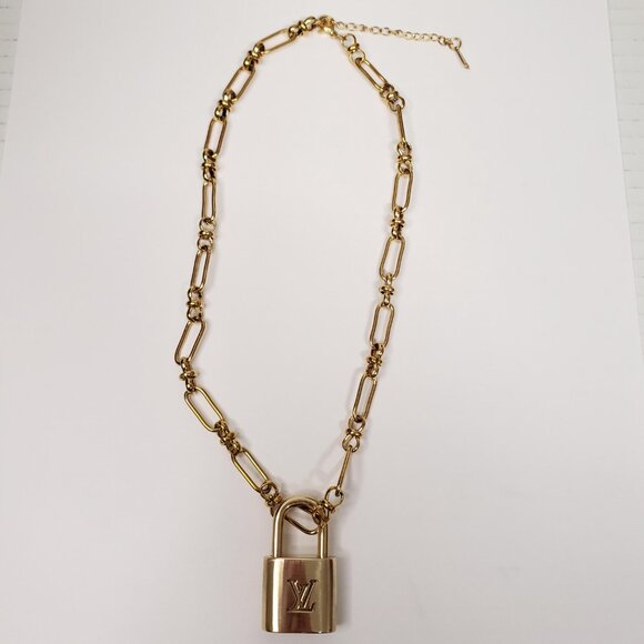 Authentic Louis Vuitton Padlock w/unbranded Stainless Steel Necklace & Bracelet - Picture 10 of 16